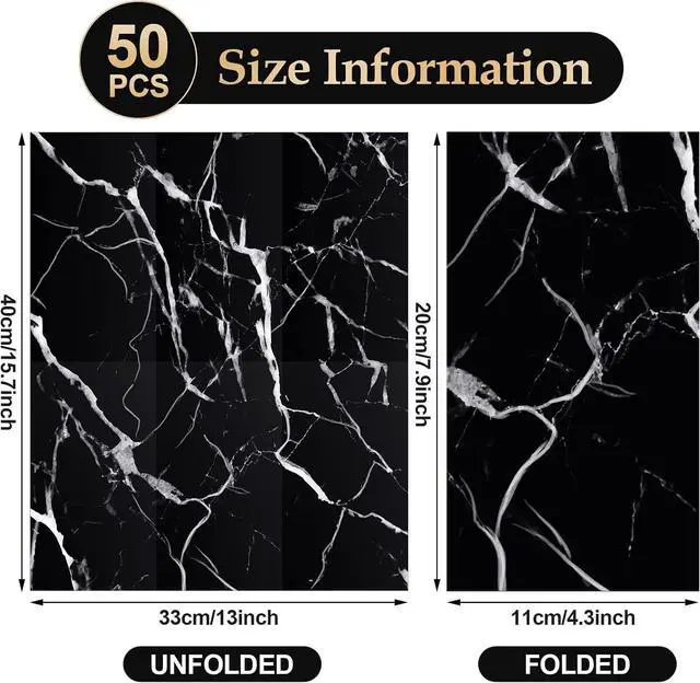 Alt view image 4 of 7 - 50 Pcs Marble Guest Towel Disposable Bathroom Napkins Decorative