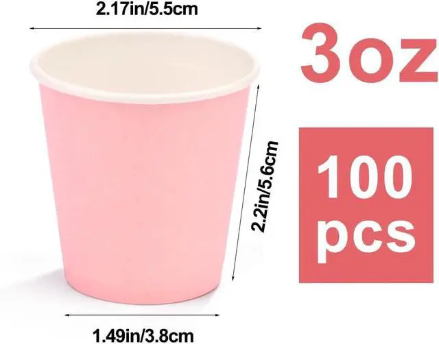 Alt view image 2 of 7 - 100 Pack 3 oz Pink Bathroom Cups, Mouthwash Cups, Small Paper Cups