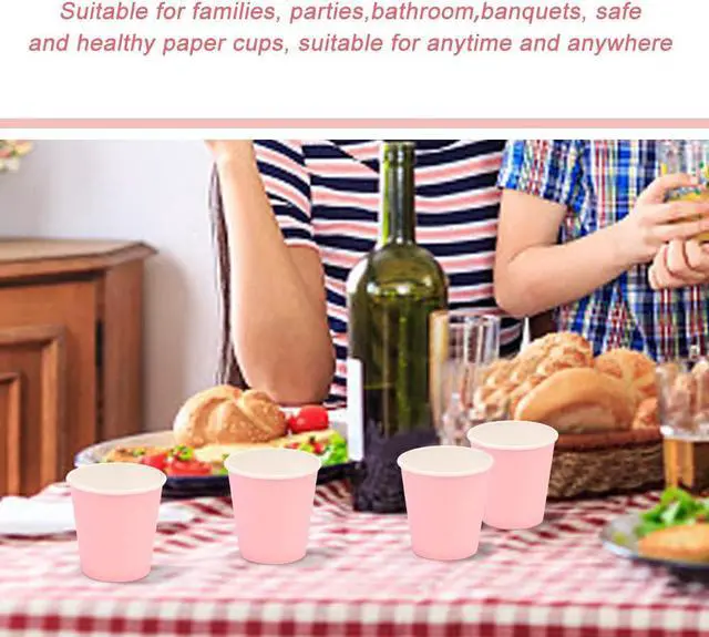 Alt view image 7 of 7 - 100 Pack 3 oz Pink Bathroom Cups, Mouthwash Cups, Small Paper Cups
