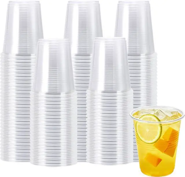 Main image of Lamosi 100 Pack 5 oz Clear Plastic Cups, Disposable Party Cups