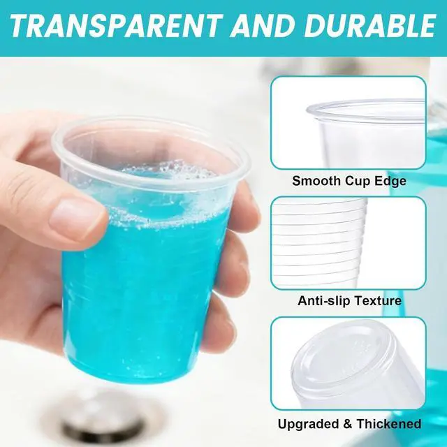 Alt view image 2 of 6 - Lamosi 100 Pack 5 oz Clear Plastic Cups, Disposable Party Cups