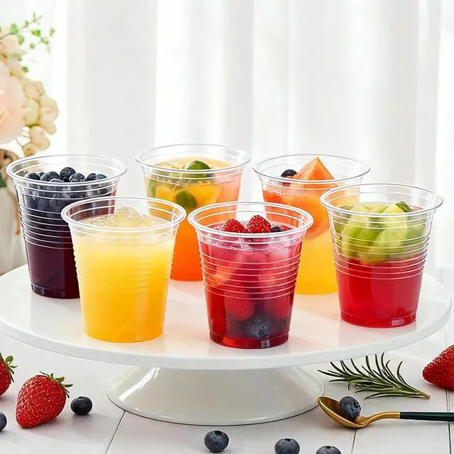 Alt view image 5 of 6 - Lamosi 100 Pack 5 oz Clear Plastic Cups, Disposable Party Cups