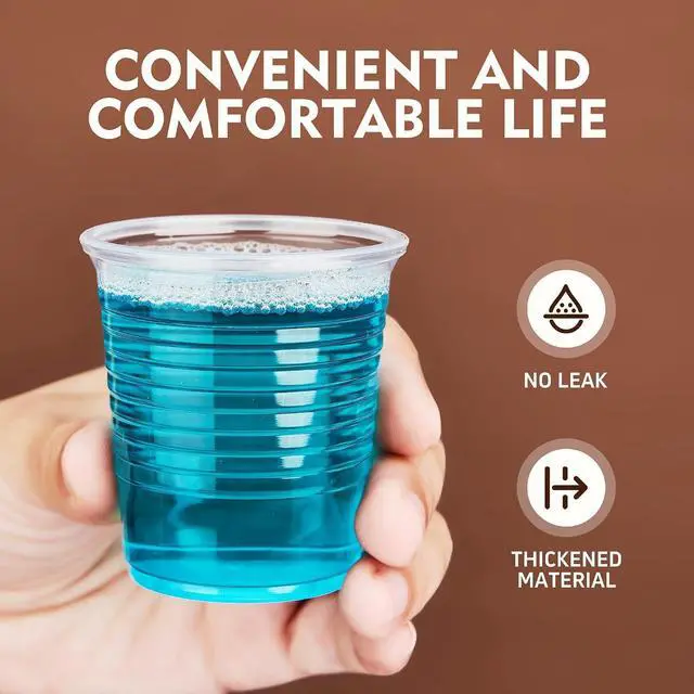 Alt view image 2 of 7 - YEEHAW 100 Pack 3 oz Bathroom Plastic Cups, Disposable Mouthwash Cups, Samll Plastic Cup 3 oz for Cold Beverages, Ideal for Party, Tasting and Drinking