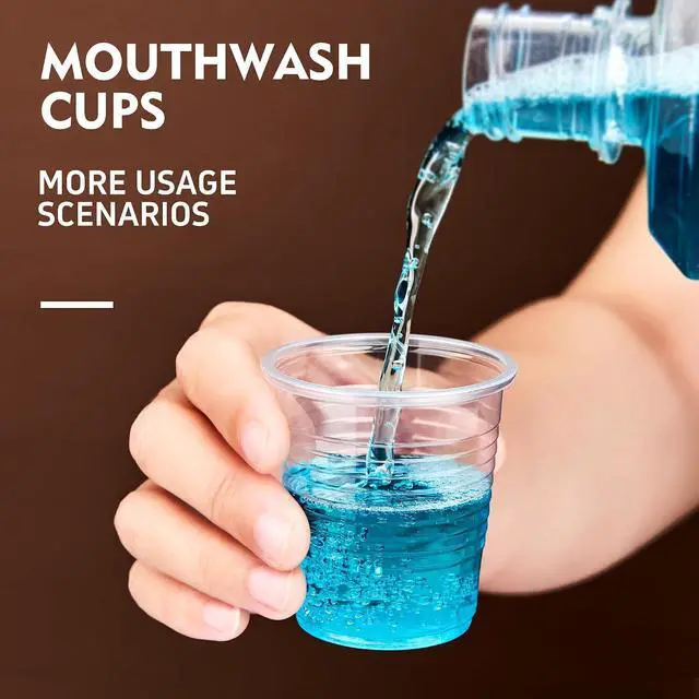 Alt view image 6 of 7 - YEEHAW 100 Pack 3 oz Bathroom Plastic Cups, Disposable Mouthwash Cups, Samll Plastic Cup 3 oz for Cold Beverages, Ideal for Party, Tasting and Drinking