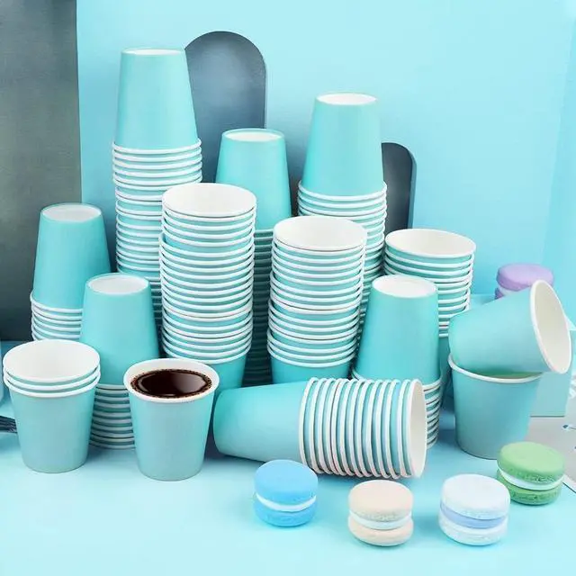 Alt view image 3 of 7 - 100 Pack 3oz Bathroom Cups, Blue Mouthwash Cups, Small Paper Cups