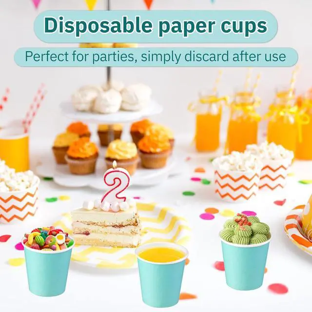 Alt view image 6 of 7 - 100 Pack 3oz Bathroom Cups, Blue Mouthwash Cups, Small Paper Cups