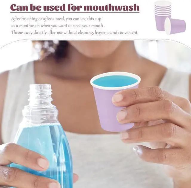Alt view image 4 of 7 - 100 Pack 3oz Bathroom Cups, Purple Mouthwash Cups, Small Paper Cups