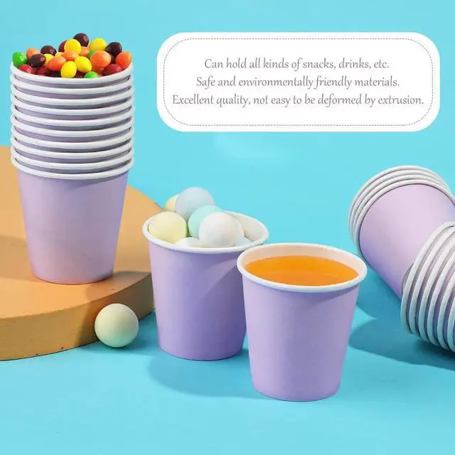 Alt view image 5 of 7 - 100 Pack 3oz Bathroom Cups, Purple Mouthwash Cups, Small Paper Cups
