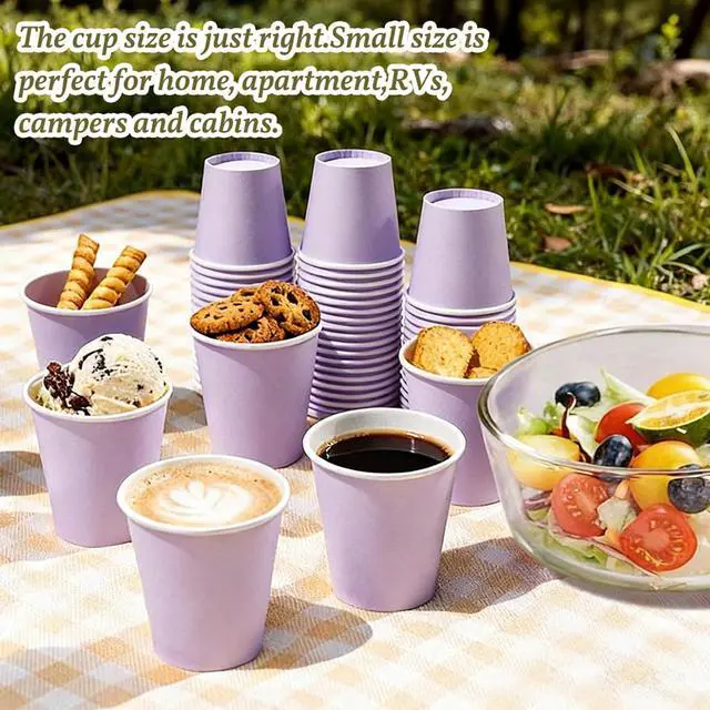 Alt view image 6 of 7 - 100 Pack 3oz Bathroom Cups, Purple Mouthwash Cups, Small Paper Cups