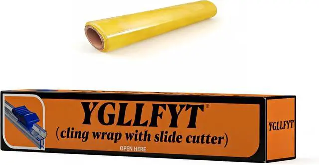 Main image of Plastic Food Wrap with Sliding Cutter - 12-inch 300-foot Restaurant-Grade Plastic Food Wrap Roll - Restaurant Kitchen Bulk Quick-Cut Dispenser (1) household plastic wrapmeat film