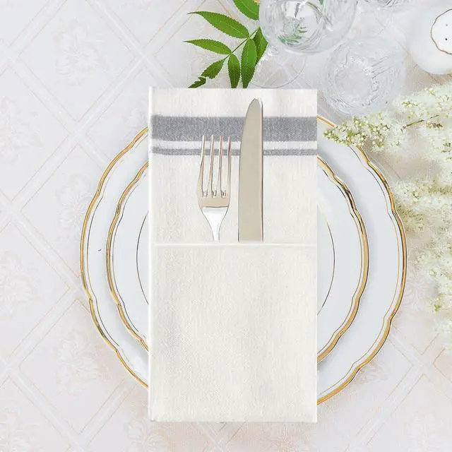 Alt view image 4 of 7 - 50Pack Disposable Dinner Napkins,Linen Feel Paper Guest Towels,Cloth-Like Soft Absorbent Hand Towel,Decorative Napkins for Parties,Halloween,Wedding,Kitchen,17 x 12Inch