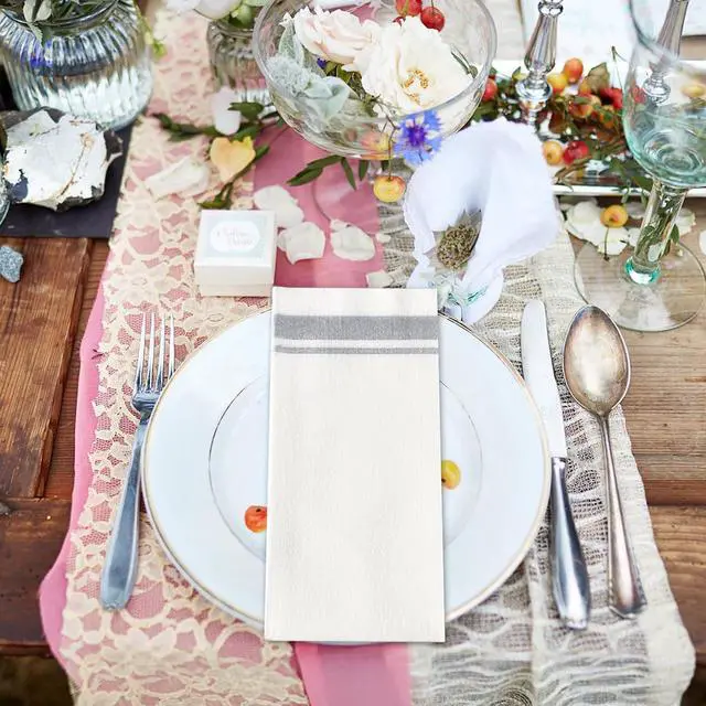 Alt view image 6 of 7 - 50Pack Disposable Dinner Napkins,Linen Feel Paper Guest Towels,Cloth-Like Soft Absorbent Hand Towel,Decorative Napkins for Parties,Halloween,Wedding,Kitchen,17 x 12Inch