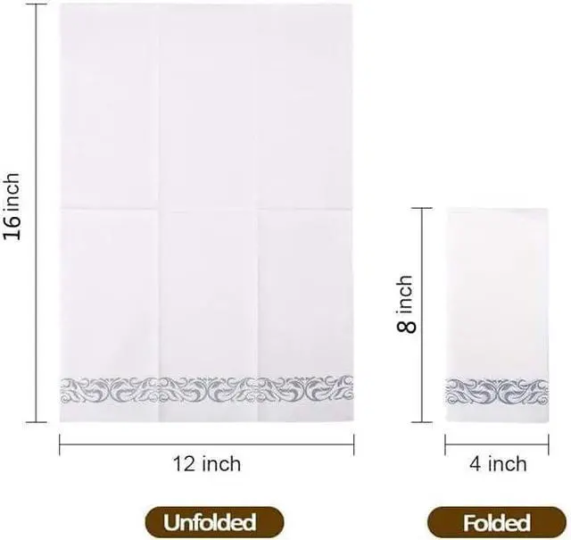 Alt view image 2 of 5 - 50 Disposable Guest Paper Napkins,Soft & Absorbent Line-Feel Dinner Napkin