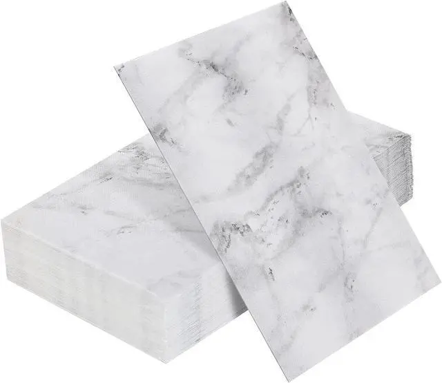 Main image of 50 Pcs Marble Guest Towel Disposable Bathroom Napkins Decorative