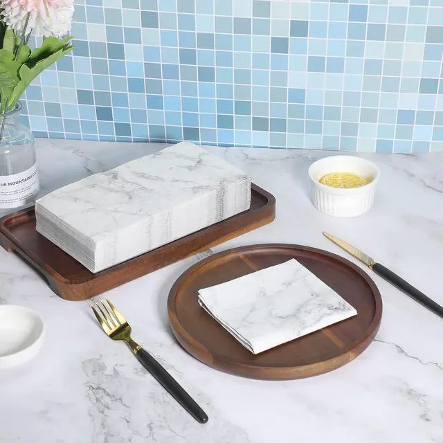 Alt view image 2 of 7 - 50 Pcs Marble Guest Towel Disposable Bathroom Napkins Decorative