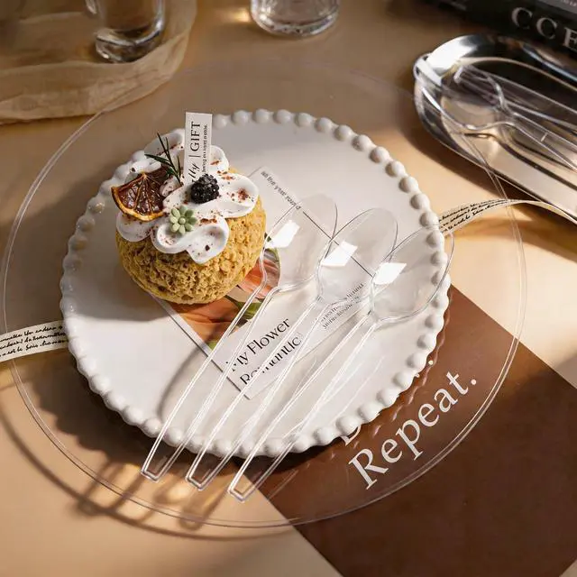 Alt view image 5 of 7 - 120 Count Heavy Duty Clear Plastic Spoons, Solid Disposable Spoons
