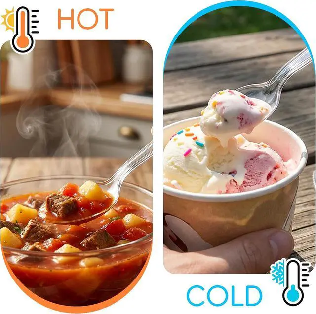 Alt view image 7 of 7 - 120 Count Heavy Duty Clear Plastic Spoons, Solid Disposable Spoons