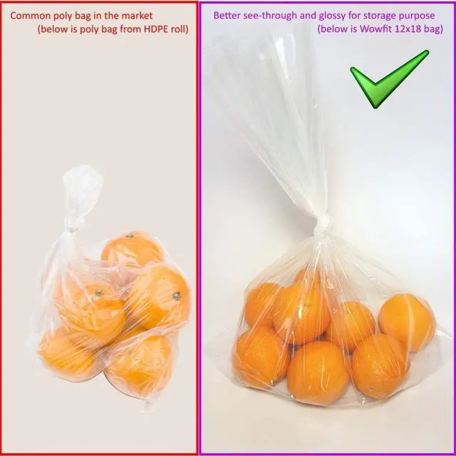 Alt view image 4 of 7 - Wowfit 100 CT 9x14 1.1 Mil Clear Plastic Bags, Flat Open Poly for Bread