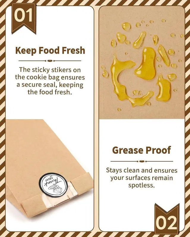 Alt view image 3 of 7 - Bake Choice 50 PCS Small Cookie Bags with Seal, 3.5"x 2.3"x7.5 Treat Bags