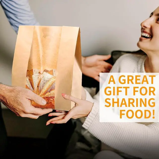 Alt view image 5 of 7 - 10 Pack Large Paper Bakery Sourdough Bags With Clear Window for Homemade Bread - Food Packaging Storage (13.7x8.2x3.5 Inch) (Brown)