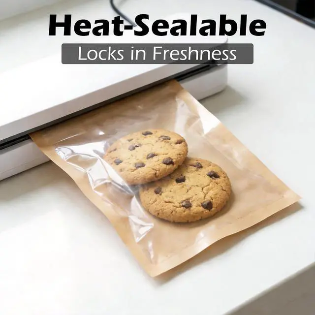 Alt view image 4 of 7 - Cookie Bags with Window, 5.1"x7.5" 100 Pack Paper Bakery Bags