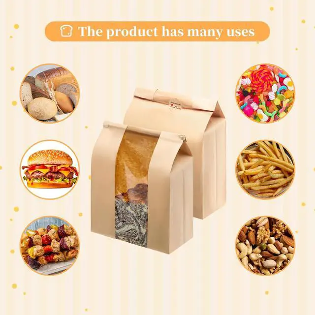 Alt view image 5 of 7 - 30 Pack Large Paper Sourdough Bread Bags with Tin Tie Tabs & 120 Stickers