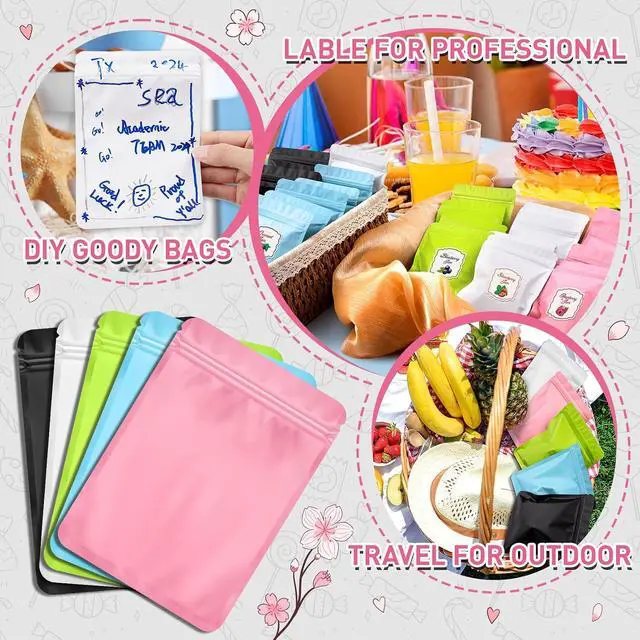 Alt view image 6 of 7 - Funfery 100 Pack Black Mylar Packaging Bags Odor Proof Resealable Bags
