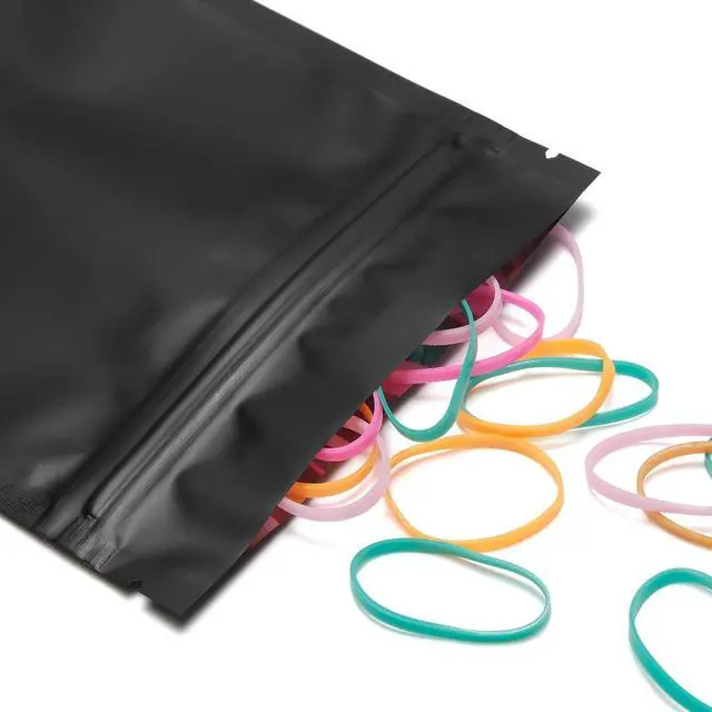 Alt view image 3 of 7 - 100 Pack Smell Proof Mylar Bags for Food Storage - 3 x 4.5 Inch Resealable Packaging Pouch Bags Matte Black