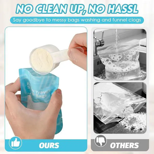 Alt view image 4 of 7 - Powder Travel Bags, Disposable Protein Powder Travel Containers