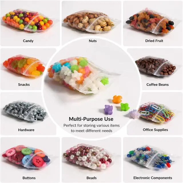 Alt view image 3 of 7 - 400Pcs Small Zip Bags, 2 x 3 Inches Plastic Bag, Jewelry Bags