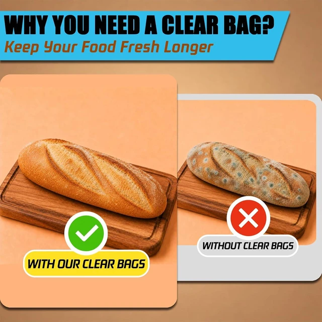 Alt view image 7 of 7 - YovhVon 74 Bread Bags With 100 Twist Ties for Homemade Bread, 2.5 Gallon Bags, Sandwich Bags, Plastic Bags, Storage Bags, Zero BPA, Easy Open, Short-Term Freezer, Give as Gift, Clear