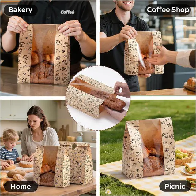 Alt view image 5 of 6 - 24Pcs Bread Bags for Homemade Bread, Sourdough Bags with Window