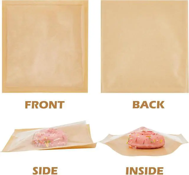 Alt view image 3 of 7 - Ocmoiy Heat-Sealable Bakery Bags with Window, 7.1 x 7.5 Inches, 100 Pack