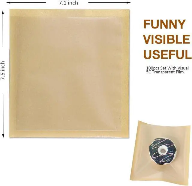 Alt view image 2 of 7 - 100 Pcs Bakery Bags with Window, 7.1 x 7.5 Inches