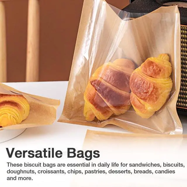 Alt view image 6 of 7 - 100 Pcs Bakery Bags with Window, 7.1 x 7.5 Inches