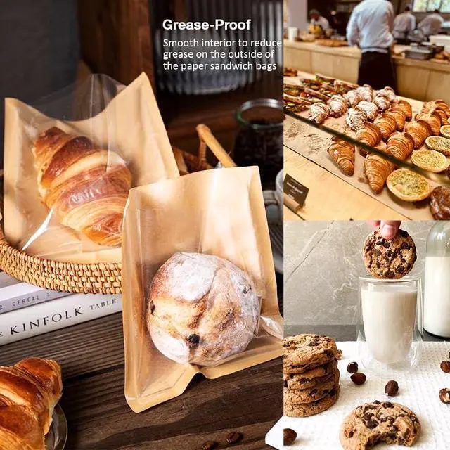 Alt view image 7 of 7 - 100 Pcs Bakery Bags with Window, 7.1 x 7.5 Inches