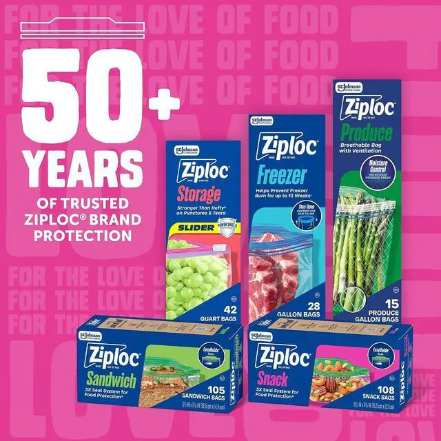 Alt view image 6 of 6 - Ziploc Snack Bags, Food Storage, Easy Open & Close, 108 Count
