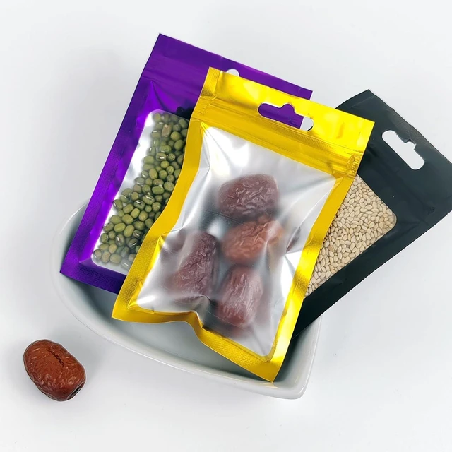 Alt view image 5 of 7 - 50 Count Holographic Mylar Bags With Clear Window Resealable Food-Grade Storage Pouch with Front View Window Keeps Cookies, Snacks, and Jewelry Fresh & Secure (2.95 x 4.72 Inches)