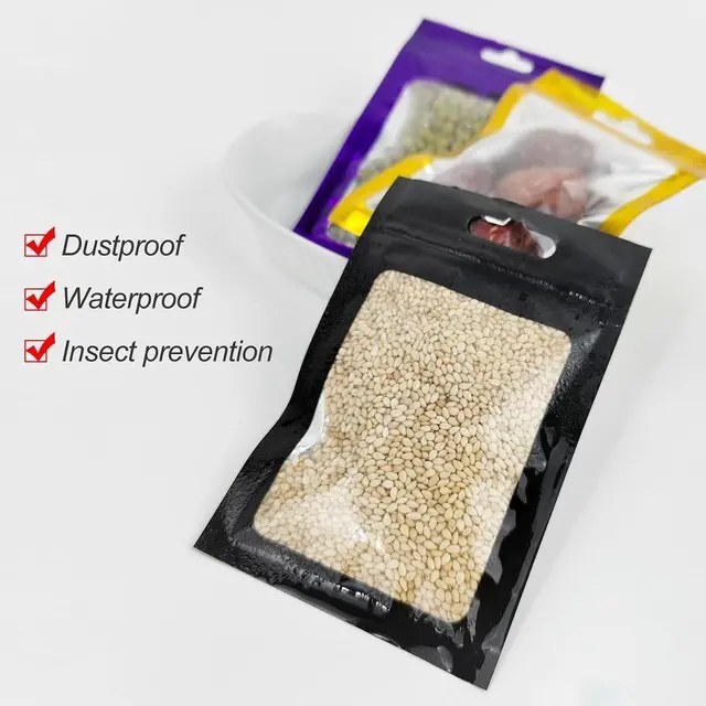 Alt view image 6 of 7 - 50 Count Holographic Mylar Bags With Clear Window Resealable Food-Grade Storage Pouch with Front View Window Keeps Cookies, Snacks, and Jewelry Fresh & Secure (2.95 x 4.72 Inches)