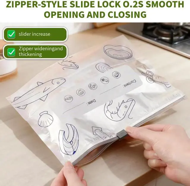 Alt view image 6 of 7 - 30PCS New Reusable Aluminum Foil Sealable Storage Bags, Reusable Aluminum Foil Freezer Bags, For food use, suitable for vegetables, fruit and meat (L+M+S)