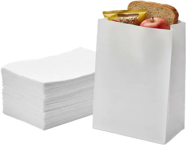 Main image of Concession Essentials White Paper Lunch Bags, 4lb Capacity, Holiday Cookie Bags, 50 Count Pack