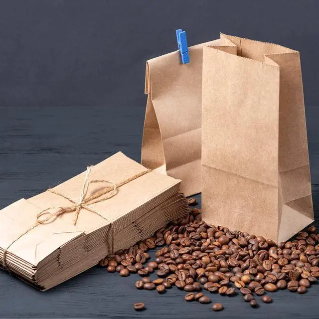 Alt view image 5 of 7 - SHOPDAY 100 Pack Brown Kraft Paper Lunch Bags, 4lb Capacity, 5x2.95x9.45 Inches, Fold Top, Disposable, Brown