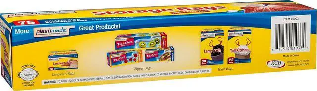 Alt view image 4 of 5 - 1 Gallon Storage Bags With Twist Ties, Clear Plastic, 75 Count