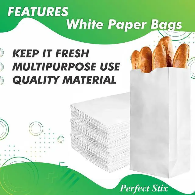 Alt view image 3 of 7 - Perfect Stix 4lb Kraft Paper Bags - Pack of 50 Count (Kraft Bags 4lb-50CT) in White