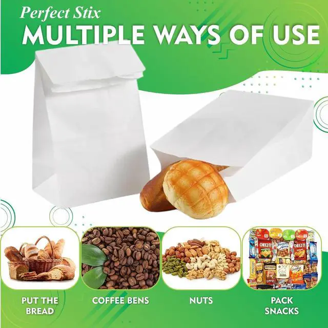 Alt view image 5 of 7 - Perfect Stix 4lb Kraft Paper Bags - Pack of 50 Count (Kraft Bags 4lb-50CT) in White