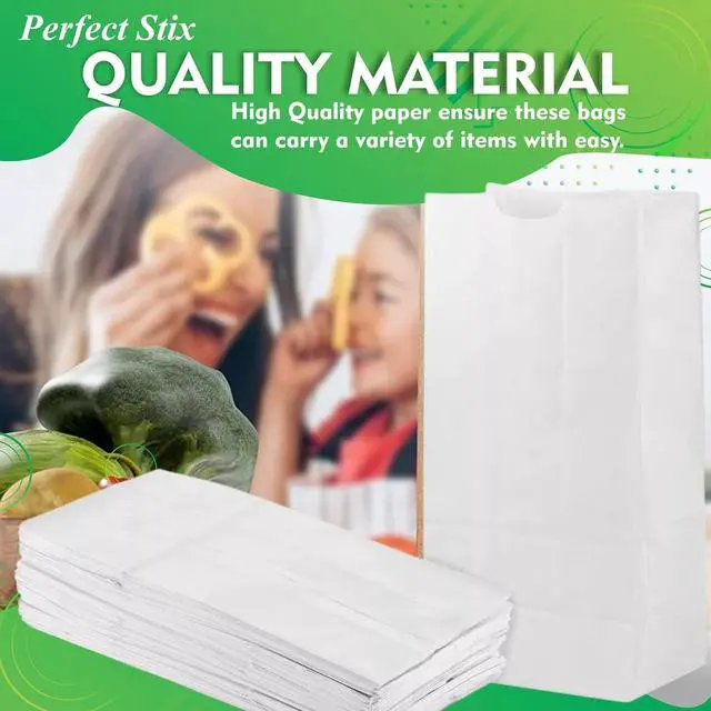 Alt view image 7 of 7 - Perfect Stix 4lb Kraft Paper Bags - Pack of 50 Count (Kraft Bags 4lb-50CT) in White