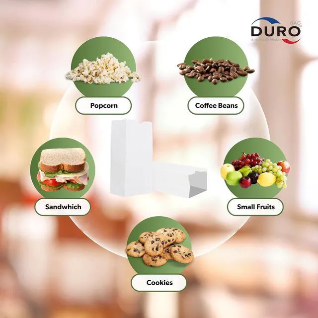 Alt view image 7 of 7 - DURO 4# White Paper Lunch Bags, 5 x 3.12 x 9.75 In, 100 Ct