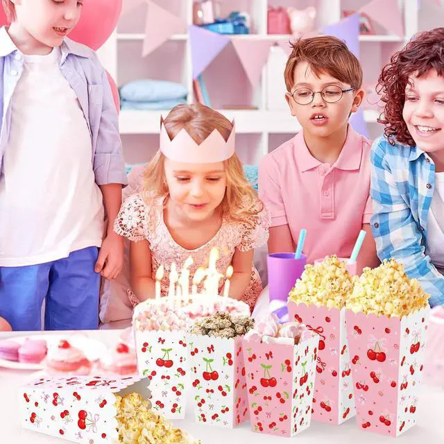 Alt view image 5 of 7 - K KUMEED 20 PCS Cherry Party Supplies,Cherry Popcorn Favor Boxes,Summer Fruit Cute Cherry Birthday Decorations Popcorn Bowls Popcorn Buckets Popcorn Bags for Baby Shower Daily Holiday (Medium)