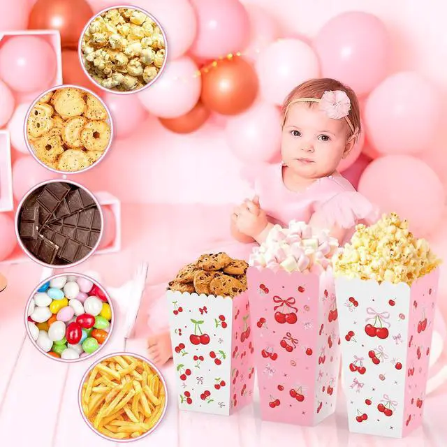 Alt view image 6 of 7 - K KUMEED 20 PCS Cherry Party Supplies,Cherry Popcorn Favor Boxes,Summer Fruit Cute Cherry Birthday Decorations Popcorn Bowls Popcorn Buckets Popcorn Bags for Baby Shower Daily Holiday (Medium)