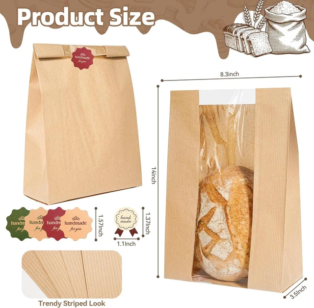 Alt view image 2 of 7 - 25 pcs Bread Bags for Homemade Bread, Sourdough Bags with Window